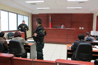Audiencia de imputado C.J.J.O. en Juzgado de Garantía de Antofagasta.