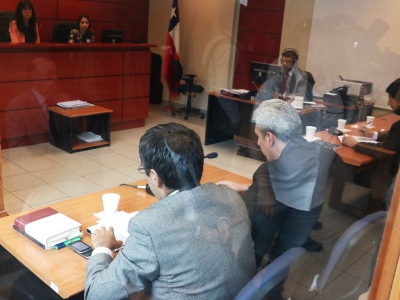 Hoy durante el juicio oral de Audín Araya