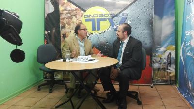 El Fiscal de Andacollo, Juan Pablo Aguilera, en el canal de TV de Andacollo.