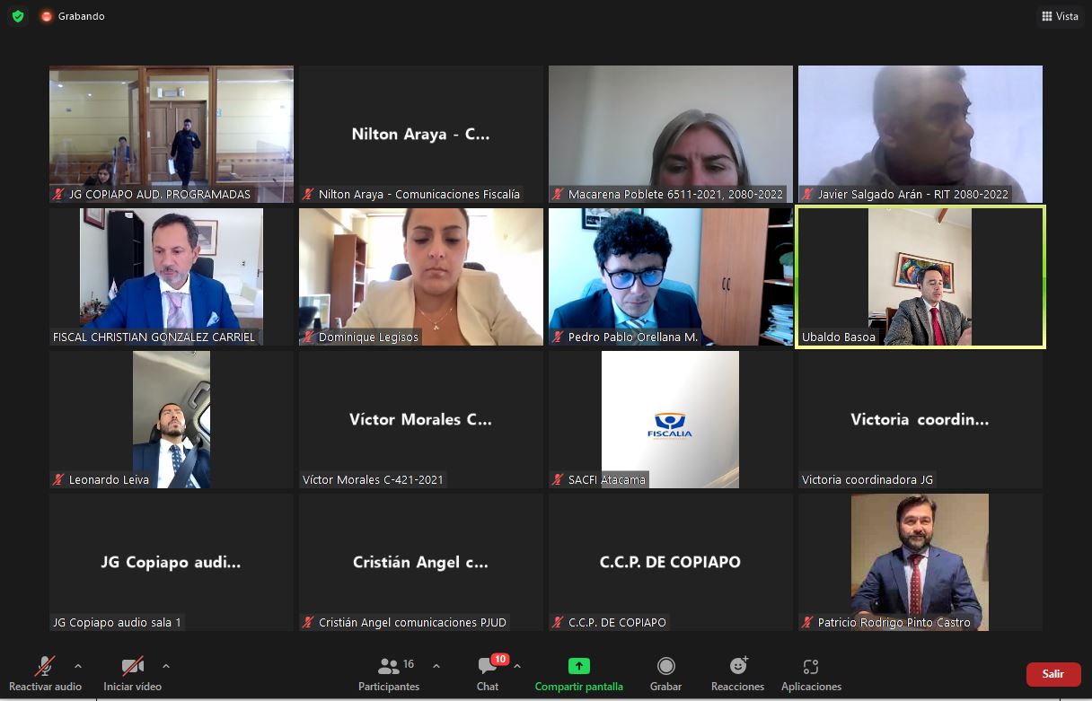 La audiencia se realizó vía zoom.