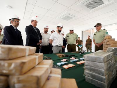 Las especies incautadas fueron presentadas en la visita del Presidente y del Fiscal Nacional al nuevo edificio de la fiscalía de Alto Hospicio.