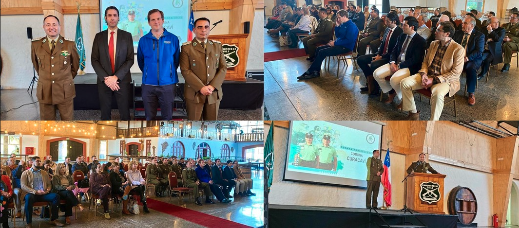 Fiscal Jefe y Alcalde de Curacaví junto a las autoridades de Carabineros.