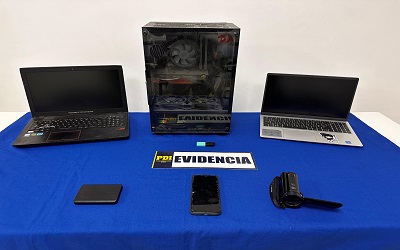 Se incautaron aparatos electrónicos del imputado.