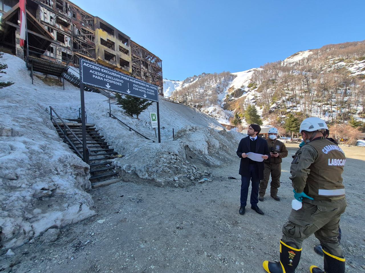 Diligencias en sitio del suceso hotel Alto Nevados