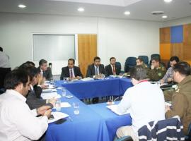 Los máximos jefes de ambas policías en la región llegaron al encuentro con el Fiscal Paredes.