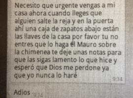 El mensaje enviado por el imputado a su madre.