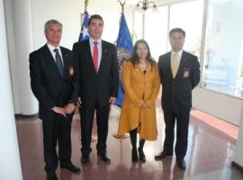 La Fiscal Regional Javiera López y el Fiscal Jefe de Arica Carlos Eltit saludaron a la jefatura regional de la PDI.