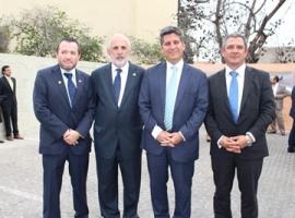 Adrián Vega, nuevo Fiscal Regional, Jorge Abbott, Fiscal Nacional; Claudio Ibáñez, Intendente Regional y Enrique Labarca, Fiscal Regional saliente.