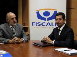 Fiscal Nacional recibiendo en audiencia a Superintendente de Insolvencia y Reemprendimiento, Andrés Pennycook