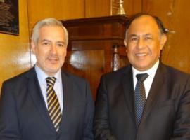 El Fiscal Regional Raúl Guzmán, junto al Presidente de la Corte Diego Simpertigue.
