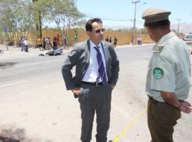 Hasta el lugar del accidente llegó el Fiscal Jefe de Copiapó, Christian González Carriel, quien dirigió las diligencias.