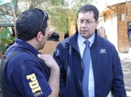 El fiscal Gabriel Meza dirigió en terreno el amplio procedimiento en la localidad de Los Loros.