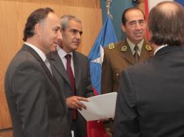 Ministro de Justicia, Fiscal Nacional y General Director de Carabineros (Foto Ministerio de Justicia)