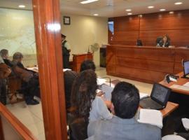 En la audiencia la Fiscalía exhibió un mapa del sitio del suceso.