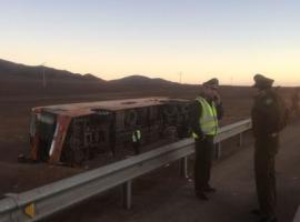 Bus de Pullman Bus volcó a la altura del kilómetro 1090