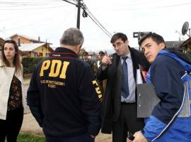 El fiscal Daniel Soto en la reconstitución de escena de esta causa.