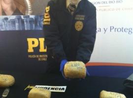 La Fiscalía Local de Coronel ha incautado más de 16 kilos de pasta base de cocaína durante lo que va corrido de 2012.