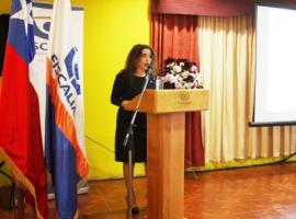 La Fiscal Jefe de Calbuco, Macarena Gallardo Guerrero, durante su Cuenta Pública.