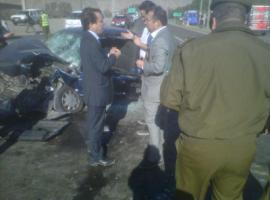 Fiscal Ariel Guzmán en accidente de tránsito