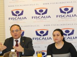 La estadísticas fueron entregadas por el Fiscal Regional, Rafael Mera, y la Directora Ejecutiva de la Fiscalía Regional, Lorena Sandaña.