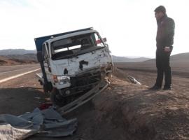 El fiscal (s), Luis Miranda, llegó al lugar del accidente ubicado al norte de Chañaral.