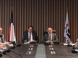Autoridades de la Fiscalía y ONU previo al inicio de la reunión.