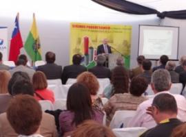 El Fiscal Regional Raúl Guzmán, durante su Cuenta Pública Local en La Cisterna.