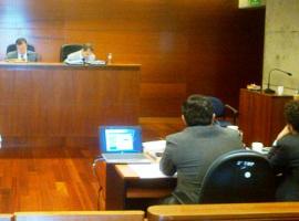 Un aspecto de la audiencia del juicio oral ante el Quinto Tribunal Oral en lo Penal.