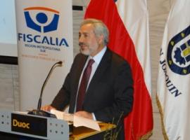 El Fiscal Regional Raúl Guzmán, durante su exposición estadística.