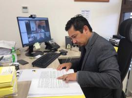 El fiscal de Chañaral, Marco Arenas, durante la audiencia de formalización. 