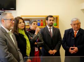 Autoridades de Justicia en la actividad de lanzamiento de la Ley en el Centro de Justicia