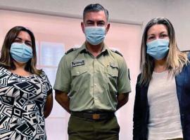 Coronel Carlos Rojas, Fiscal Verónica Monjes y Fresia Bustamante administradora de FL Melipilla.