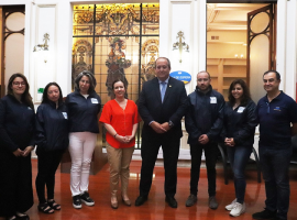 Fiscal Nacional, Ángel Valencia, junto a la Fiscal Regional de Valparaíso, Claudia Perivancich, y funcionarios de ECOH   