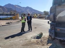 Hasta el lugar del accidente llegó el fiscal Pedro Pablo Orellana.