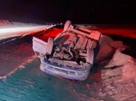 En esta posición quedó el vehículo involucrado en el fatal accidente.