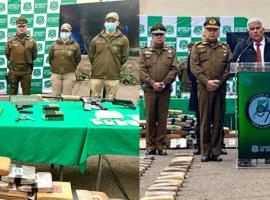 Autoridades del Ministerio Público y OS7 de Carabineros en punto de prensa