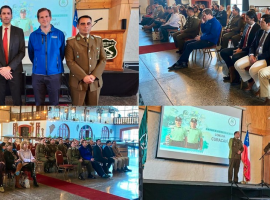 Fiscal Jefe y Alcalde de Curacaví junto a las autoridades de Carabineros.