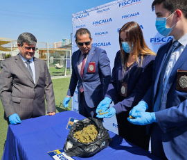 PDI y Fiscalía neutralizan acopio de droga: Se recuperó vehículo robado, 526 kilos de cannabis, arma de fuego y municiones